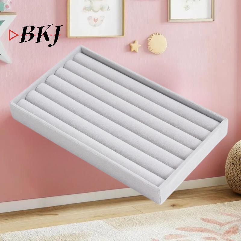 [KJ] Hộp đựng đồ trang sức nhung và khay trưng bày bông tai, nhẫn, dây buộc [Mới]