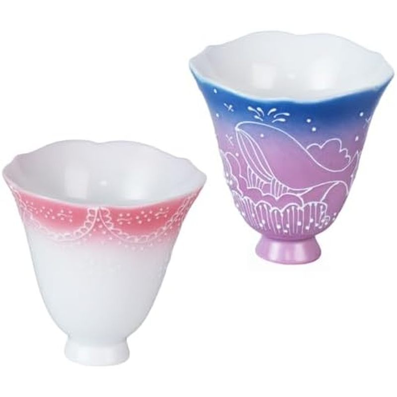ic Tea Cups Small, Cute Vintage Coffee Cup Set of 2, Porcelain Teacups Espresso Mug, 2.3oz Hand Pain