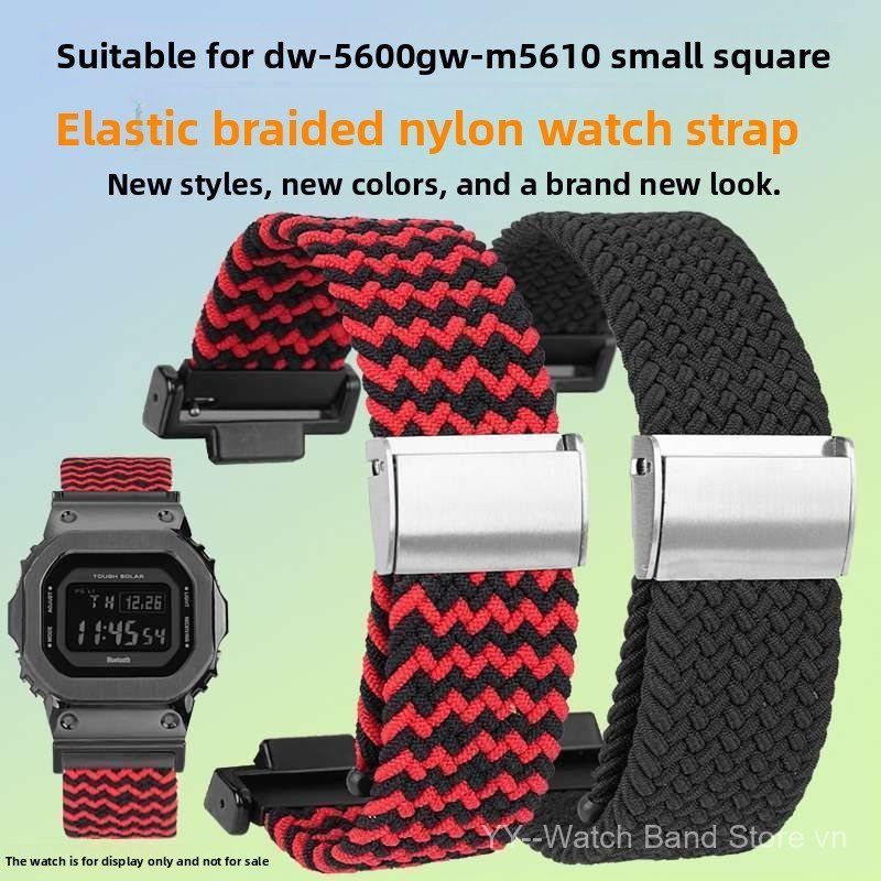 Dây đeo đồng hồ dệt Nylon 16mm cho Ca-sio DW5600 GM5600 vuông được sửa đổi mật độ cao Dệt bền Không 