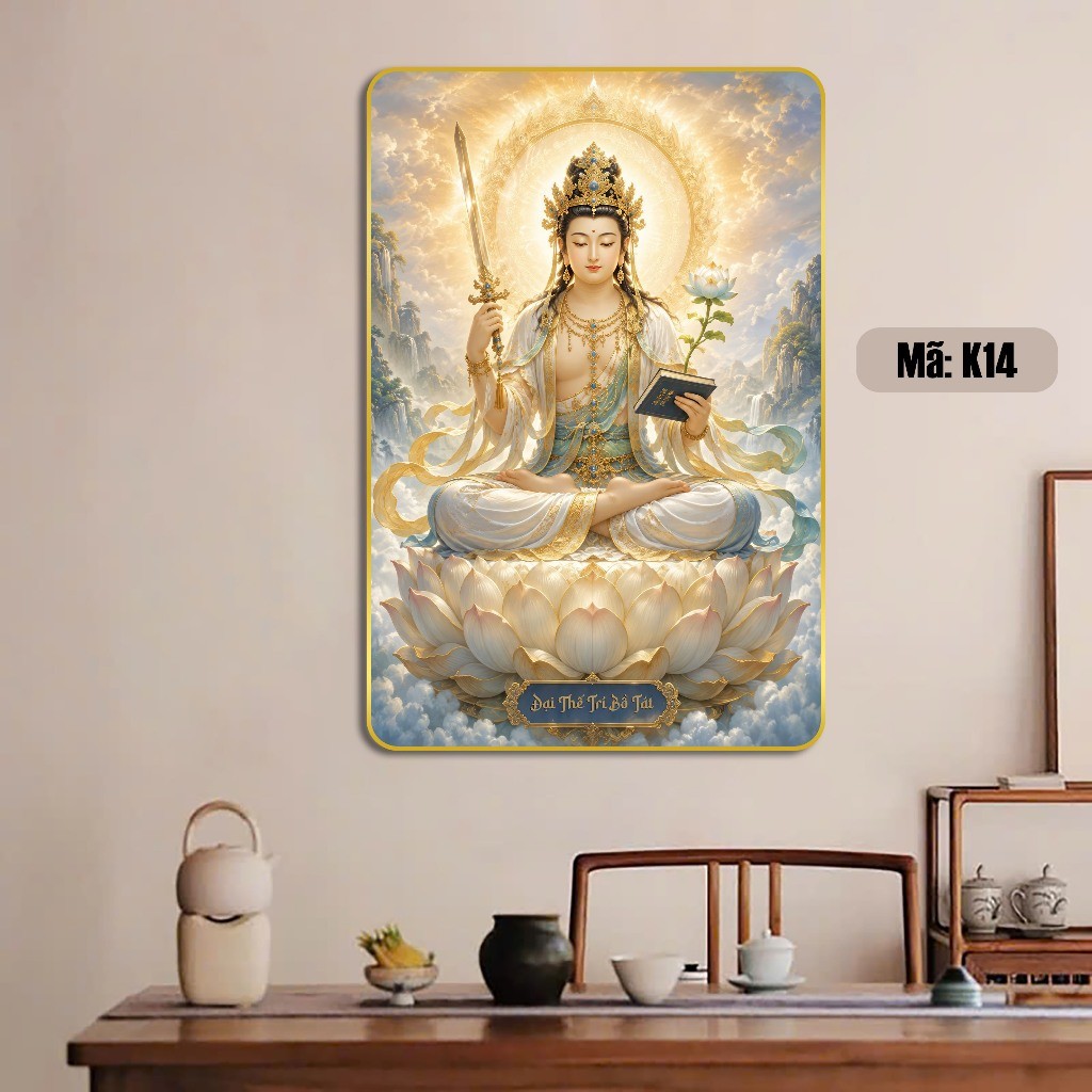 Tranh Đại Thế Trí Bồ Tát 5D – biểu tượng của trí tuệ, ánh sáng và sự tinh tấn(5)