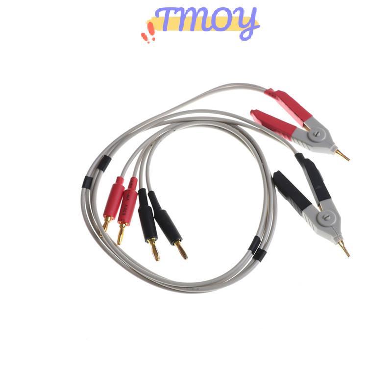 TMOY 2x LCR Meter Kẹp điện trở thấp dẫn chuối cắm cho thiết bị đầu cuối Kelvin Test TMOY