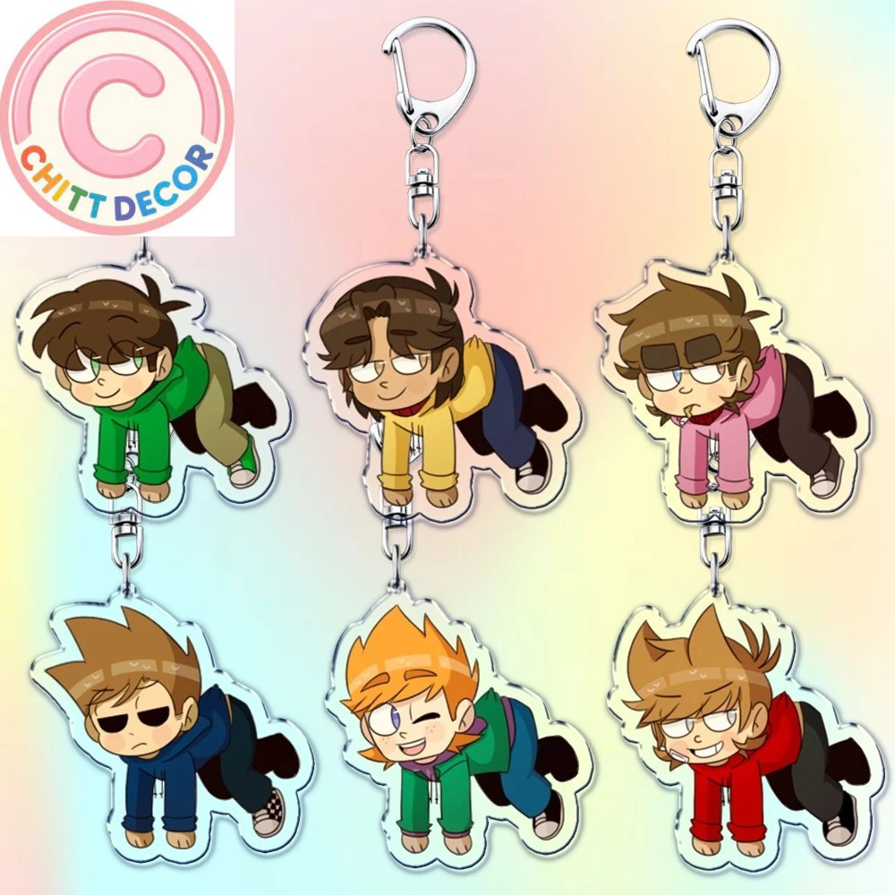 Móc khóa Eddsworld mica acrylic in hình Tord Edd Tom Matt hoạt hình meme mica