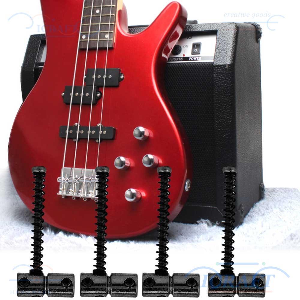 TRỤC ​4 Chiếc Đàn Guitar Điện Bass Cầu Yên Xe​, ​Yên dây​ Kim loại ​Yên xe điện bù Bass, ​Vít lò xo​