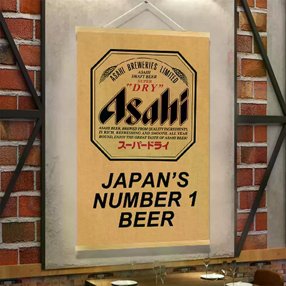 Tranh Trang Trí Nhật Bản Izakaya B & B Nhà Hàng Nhật Bản Asahi Asahi Bia Poster Treo Tường Vải Tranh