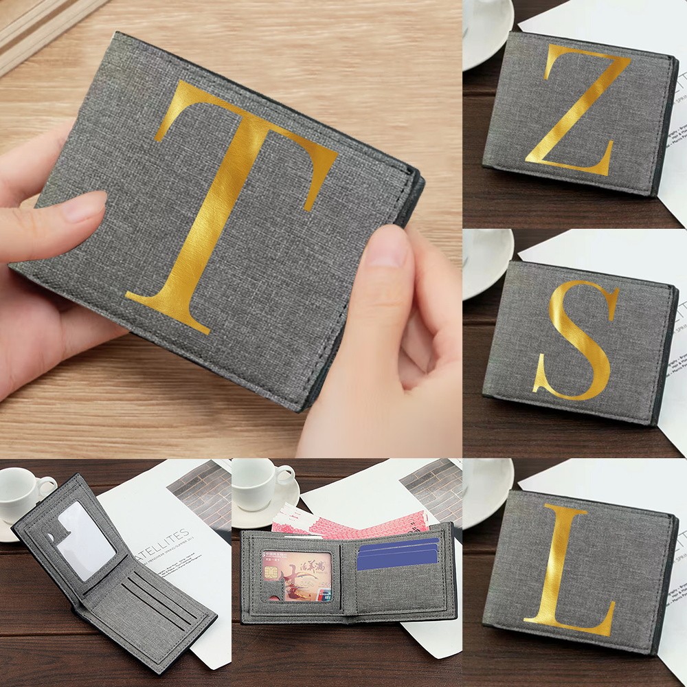 Wallet Mini Card Holder Simple Coin Pouch Letter  Id Credit Card Storage Pack Top Quality Grey Pocke