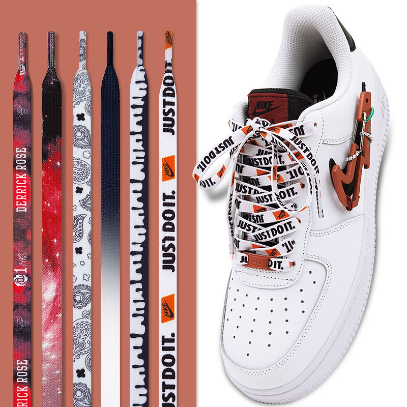 Không quân AF1 Số. 1 Đen Trắng Đỏ Carabiner Dây Giày Chống Sợ Phản Quang Tie-Dye Giày Sneake All-Mal