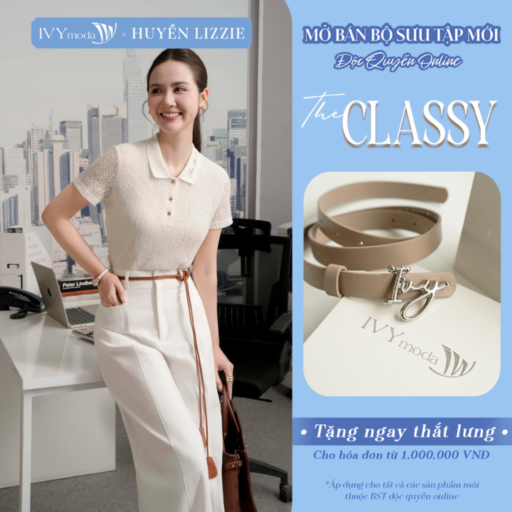 Áo Polo dệt kim Moda, áo polo nữ công sở dạo phố IVY moda MS 57T0302