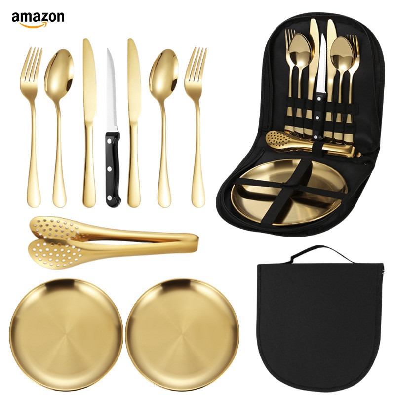 New Product~Western-style cutlery set, outdoor steak knife and fork, portable outdoor full set of st