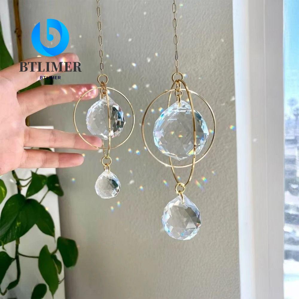 BTLIMER Crystal Sun Catcher, Suncatcher Ring Mặt dây chuyền Trang sức pha lê, Galaxy Metal Gardening