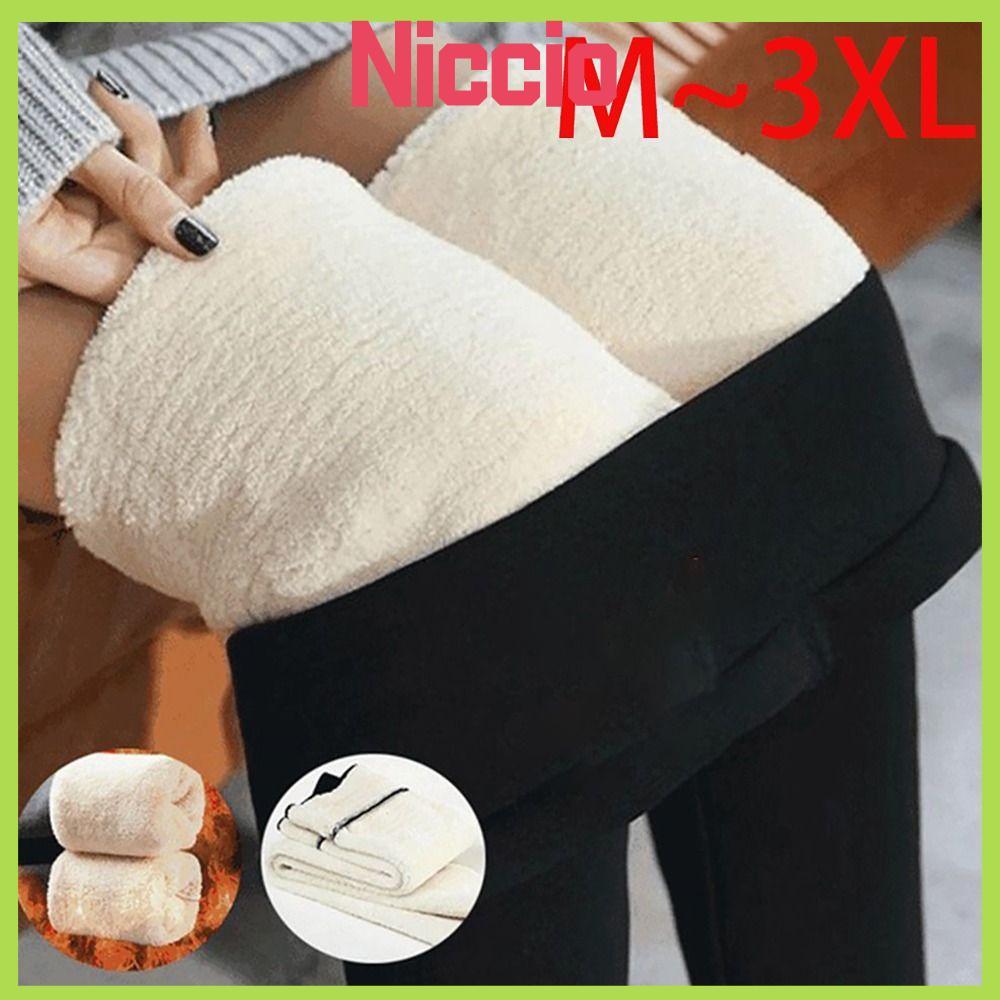 Quần legging nữ NICIO, Quần legging lót lông cừu nhiệt lưng cao, Quần legging dày lông tơ mùa thu đô