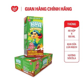 Sữa lúa mạch KUN vị socola thùng 48 hộp x 180ml