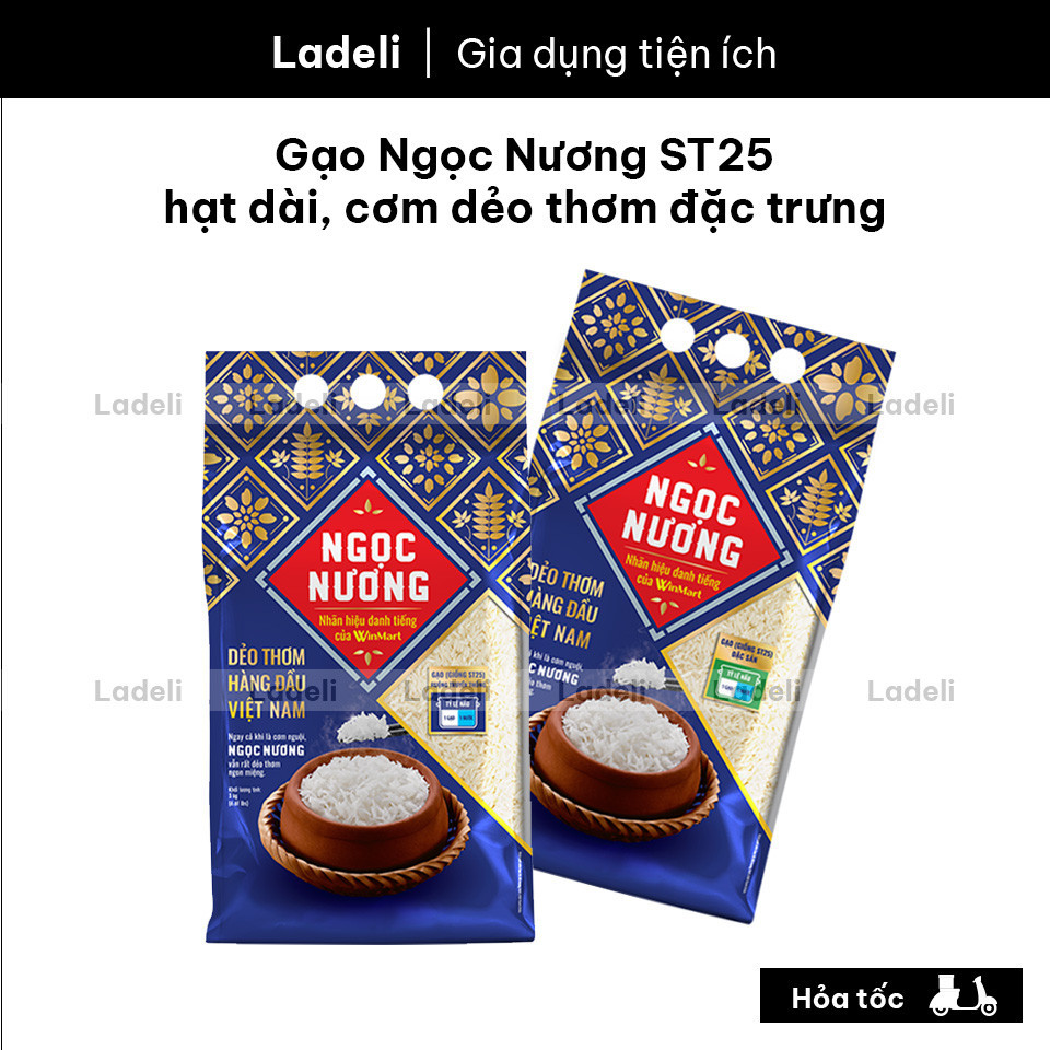 Gạo Ngọc Nương ST25 túi 3Kg truyền thống / đặc sản