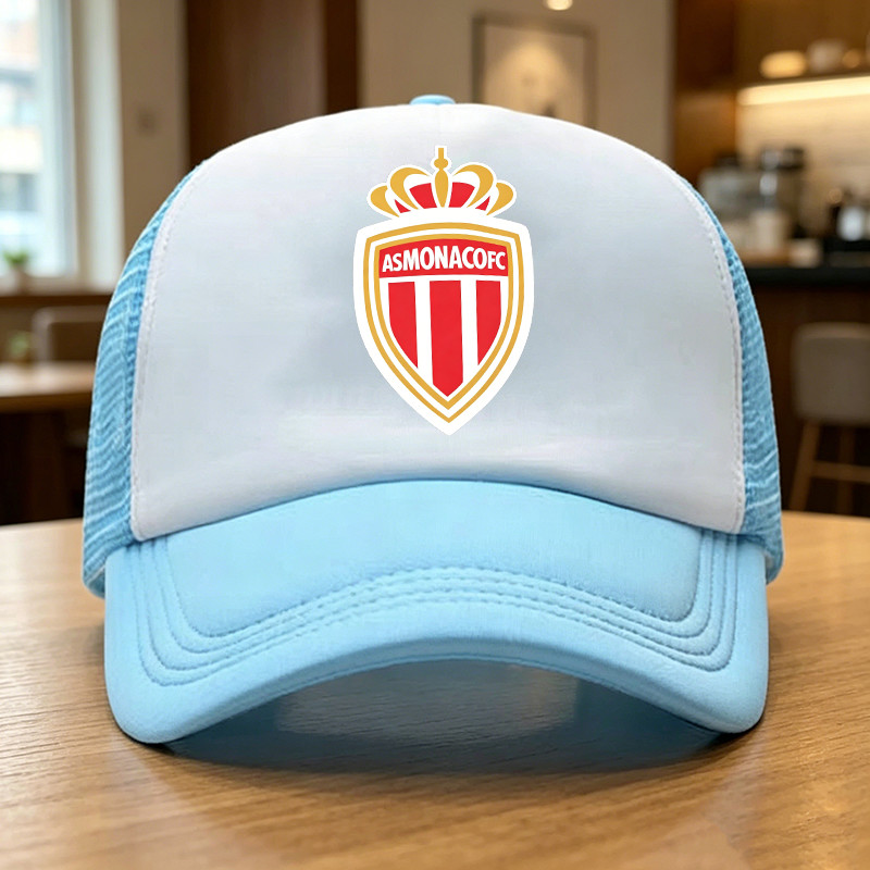 Mũ Trucker AS Monaco FC Crest sành điệu, Mũ Snapback lưới dành cho người hâm mộ Ligue 1 & Dạo phố th