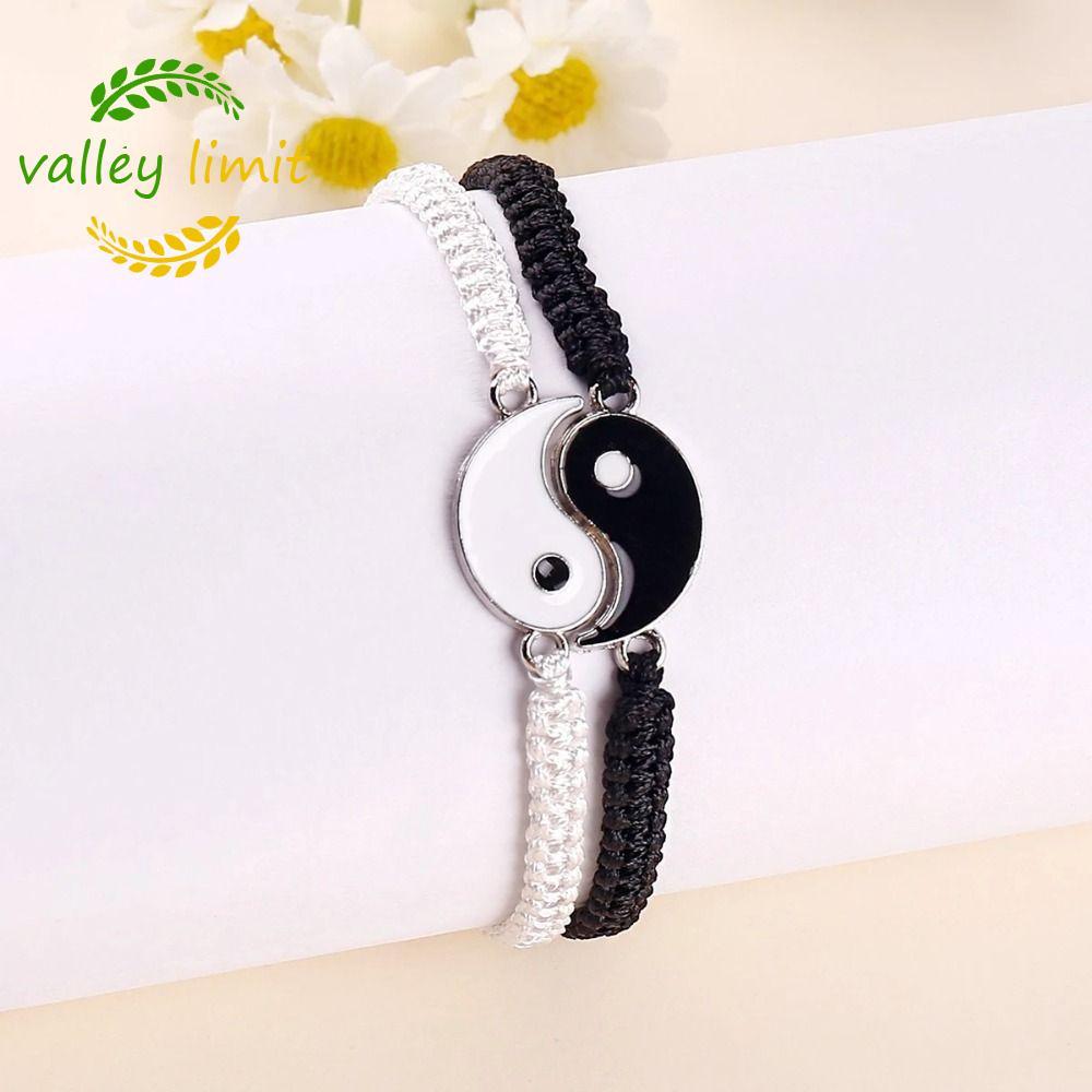 VALLEY LIMIT 1 Cặp Vòng Tay Taichi Friend, Vòng Tay Bagua Taichi Đối Xứng, Phong Cách Trung Hoa Than