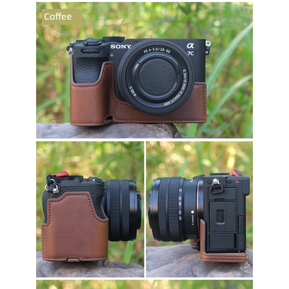 Thích hợp cho túi đựng máy ảnh Sony A7C2 A7R5A6400A7M3A6700 Túi đựng máy ảnh A7R3 Half Case A7M4 Bao