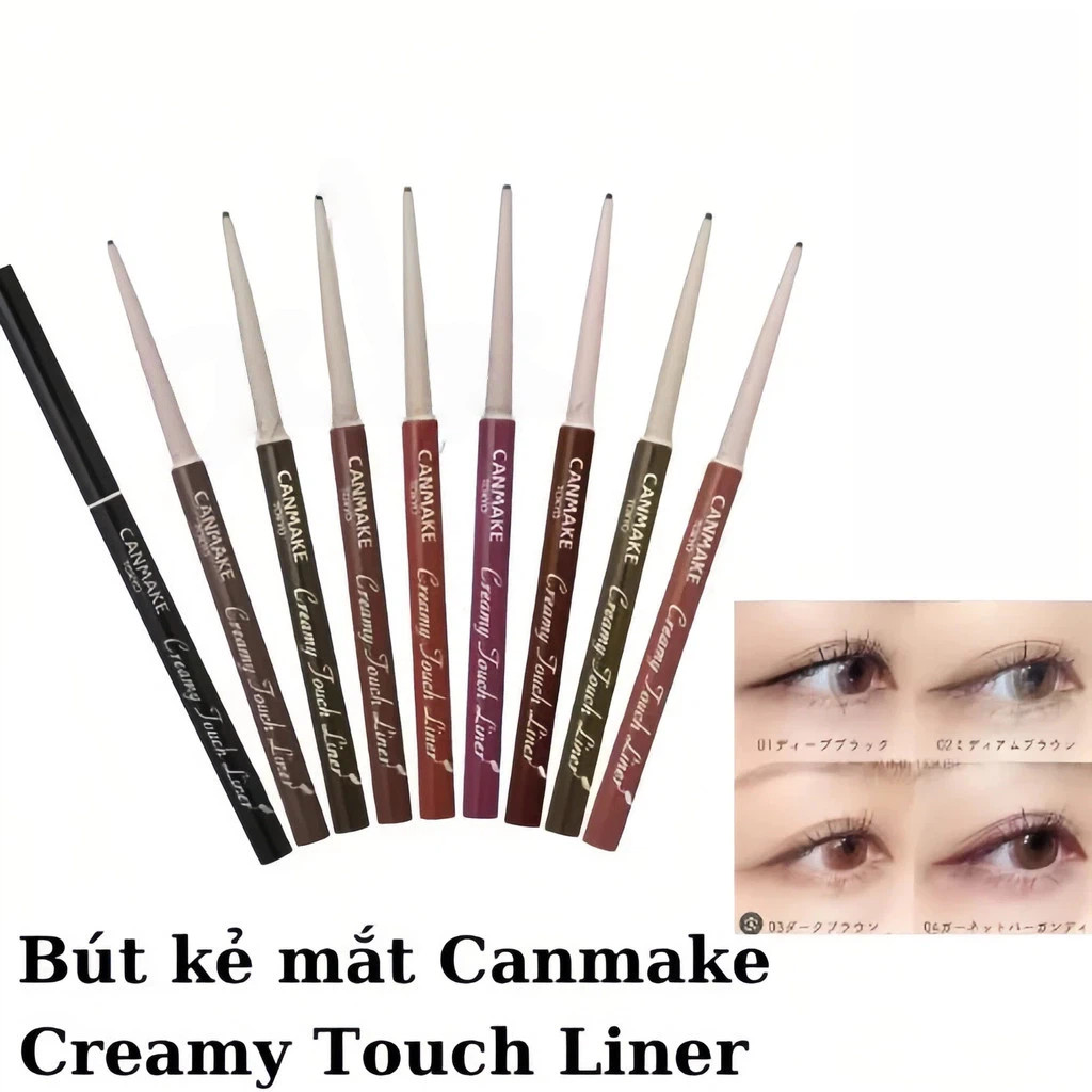 Bút Kẻ Mắt Canmake Creamy Touch Liner – Nét Mảnh Sắc Sảo, Chống Nước, Không Lem Cả Ngày  Nhật Bản