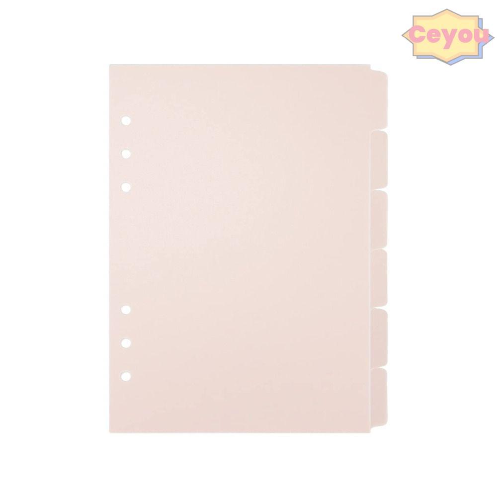 CEYOU 6 CÁI Binder Divider, 6 vòng nhựa Index Page Tab, Indexing Cards Pink A5 6 CÁI Binder Index Di