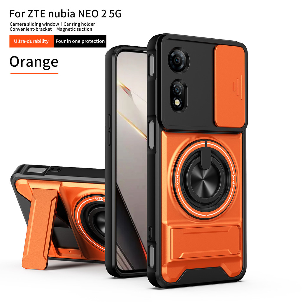 Dành Cho ZTE nubia Neo 2 Ốp Lưng ZTE nubia Neo 2 Vỏ Điện Thoại Magsafe Từ Gấp Giá Đỡ Giáp Quân Sự Bả
