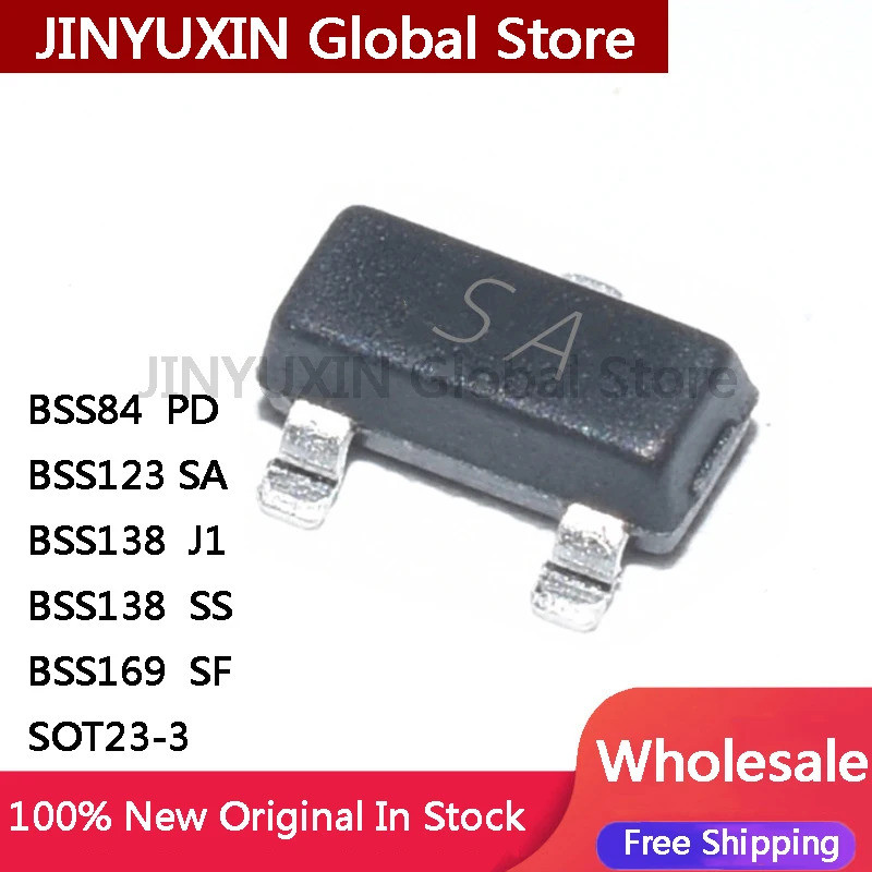 5 Cái BSS84 PD BSS123 SA BSS138 J1 BSS138 SS BSS169 SF SOT23-3 Bóng bán dẫn MOS, Bóng bán dẫn hiệu ứ