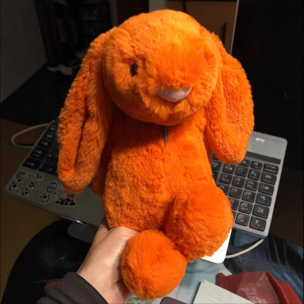 Anniversary Orange Cake Bunny Keychain Sticker Plush Toy Comfort Doll
