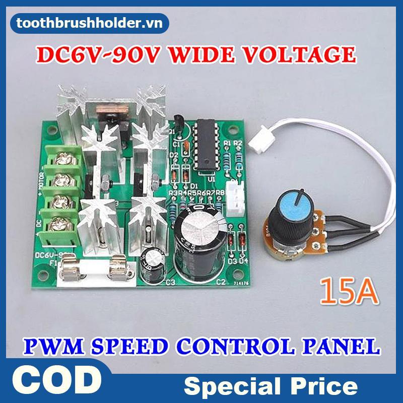 Răng DC 6V-90V 15A Bộ điều khiển tốc độ động cơ DC DC 6V 12V 24V 36V 48V 72V 90V Công suất cao PWM B