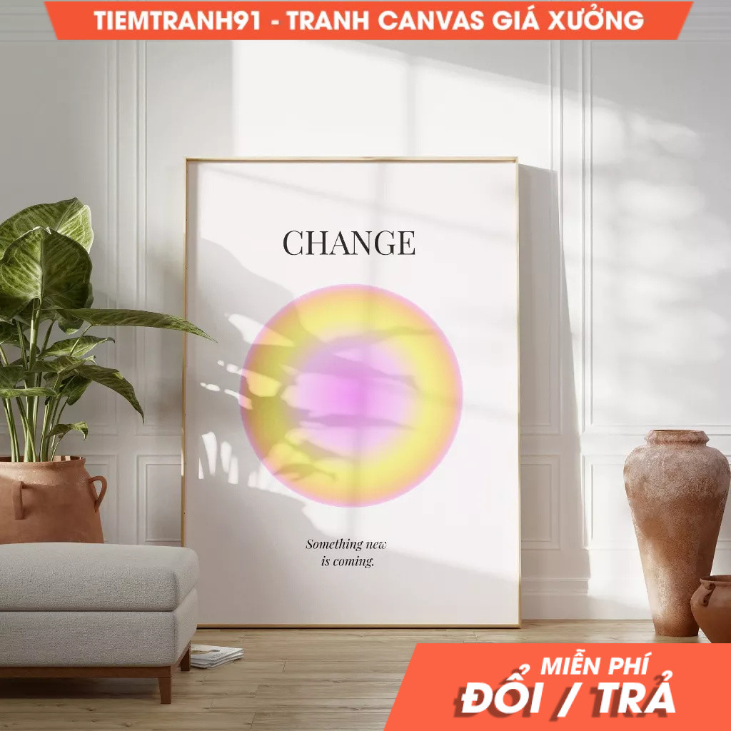 Tranh treo tường, Change - Angel Numbers Poster, Gradient Wall Art, Spiritual, Gradient Home Decor, 