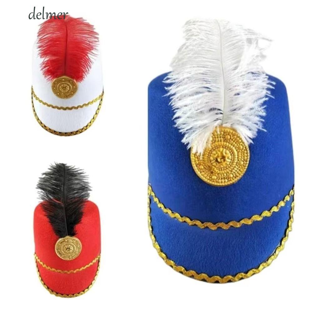 DELMER Marching Band Hat, Dress Up Sun Protection Mũ đồng phục, Mũ sành điệu Vai trò Chơi Hiệp sĩ cổ
