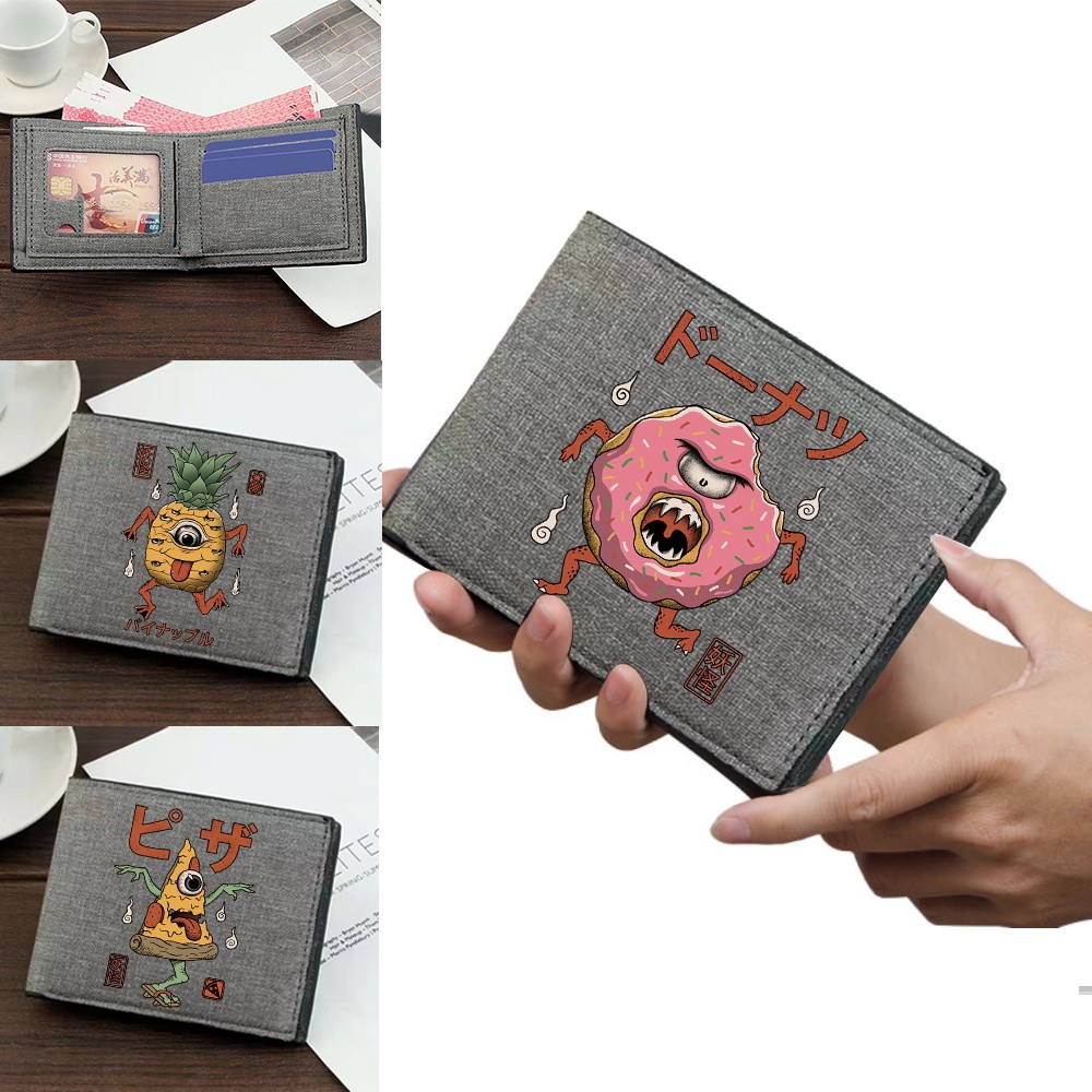 Wallet Mini Card Holder Simple Coin Pouch Id Credit Card Cute Monster  Top Quality Grey Pocketbook C