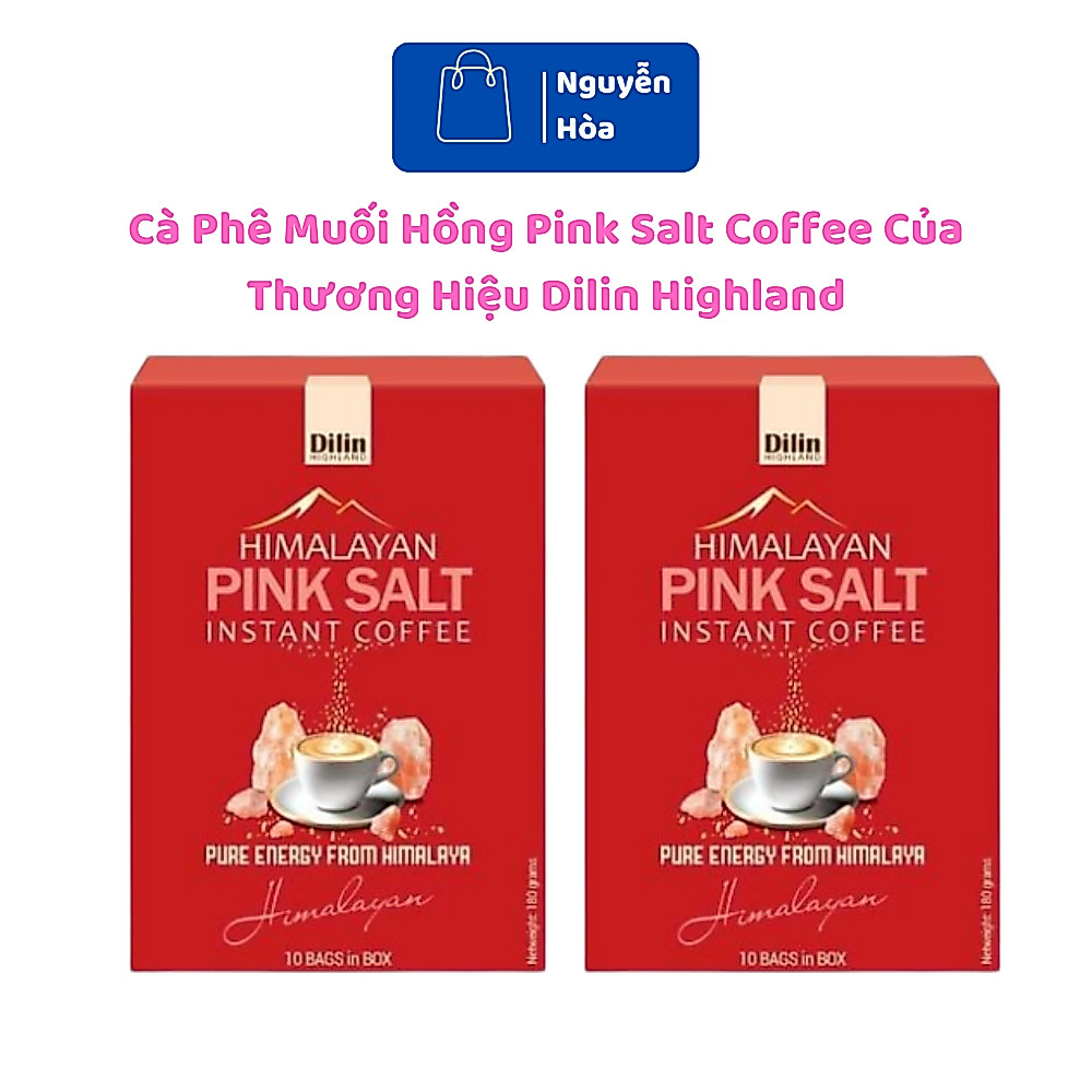 [Combo 2 Hộp] Cà Phê Muối Hồng Himalayan Pink Salt Instant Coffee (10 Gói/Hộp) - Thương Hiệu Dilin H