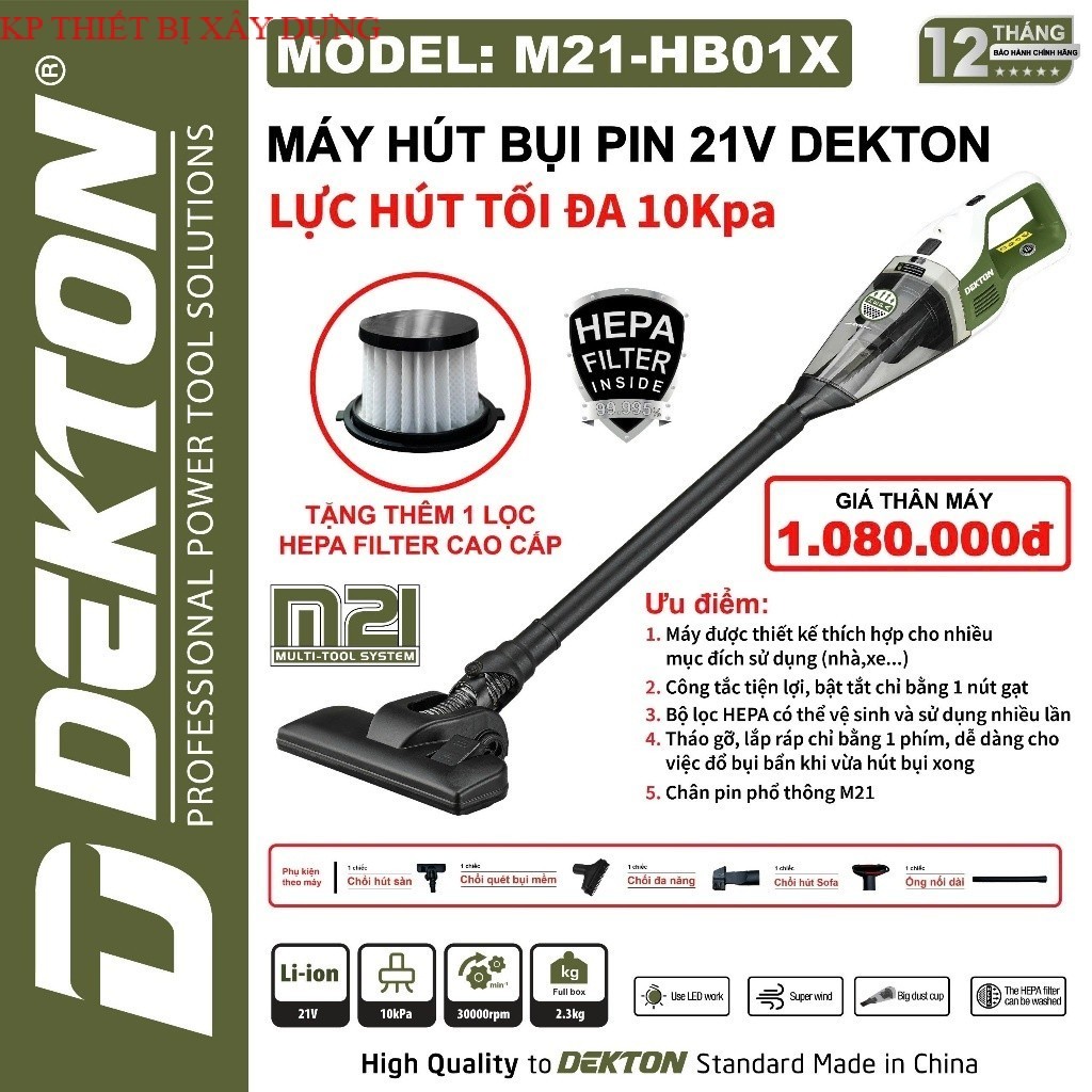 [New 2026] Máy Hút Bụi Cầm Tay Dekton DV3/M21-HB01BL/M21-HB02BL/M21-HB01X KP THIẾT BỊ XÂY DỰNG