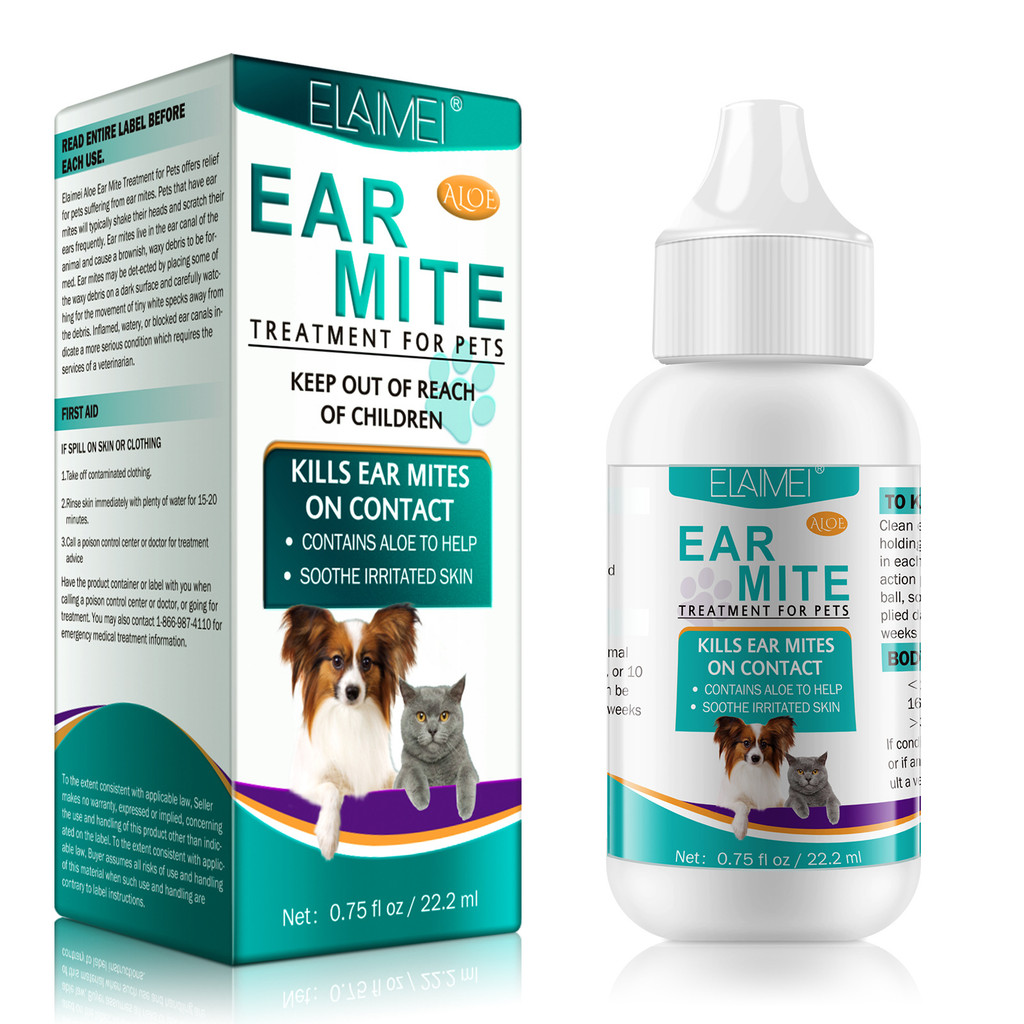 ELAIMEI Ear Mite Oil Ear Wax Ear Cleaner Clean Dog Cat Ear Cleaner [dyw]