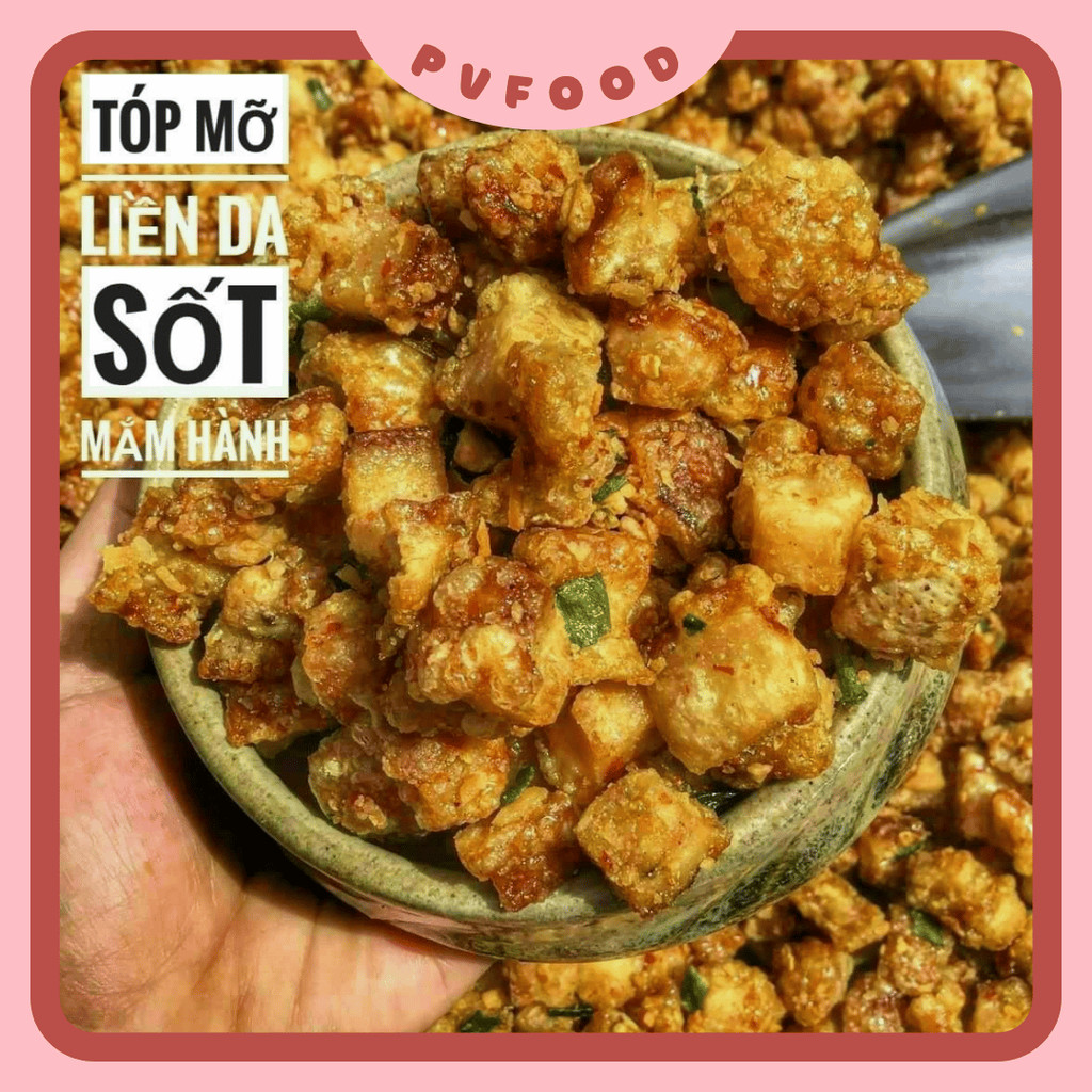 Tóp Mỡ Mắm Hành Hộp Cao Cấp Giòn Rụm Đậm Vị Ăn Vặt PV FOOD