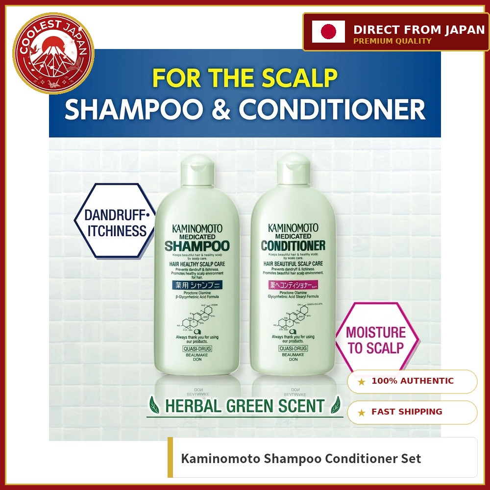 Kaminomoto Medicated Shampoo & Conditioner B&P Set 300ml Each Hair Growth Pre-Care Anti-Dandruff Sca