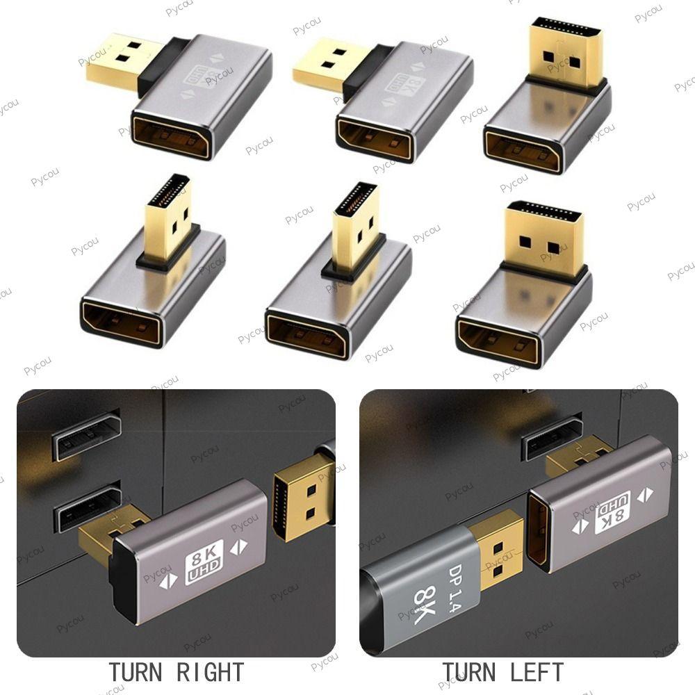 Bộ chuyển đổi cổng hiển thị PYCOU, Bộ chuyển đổi DP góc 90 độ DP Nam sang Nữ, Bộ mở rộng cáp DP 8K 6