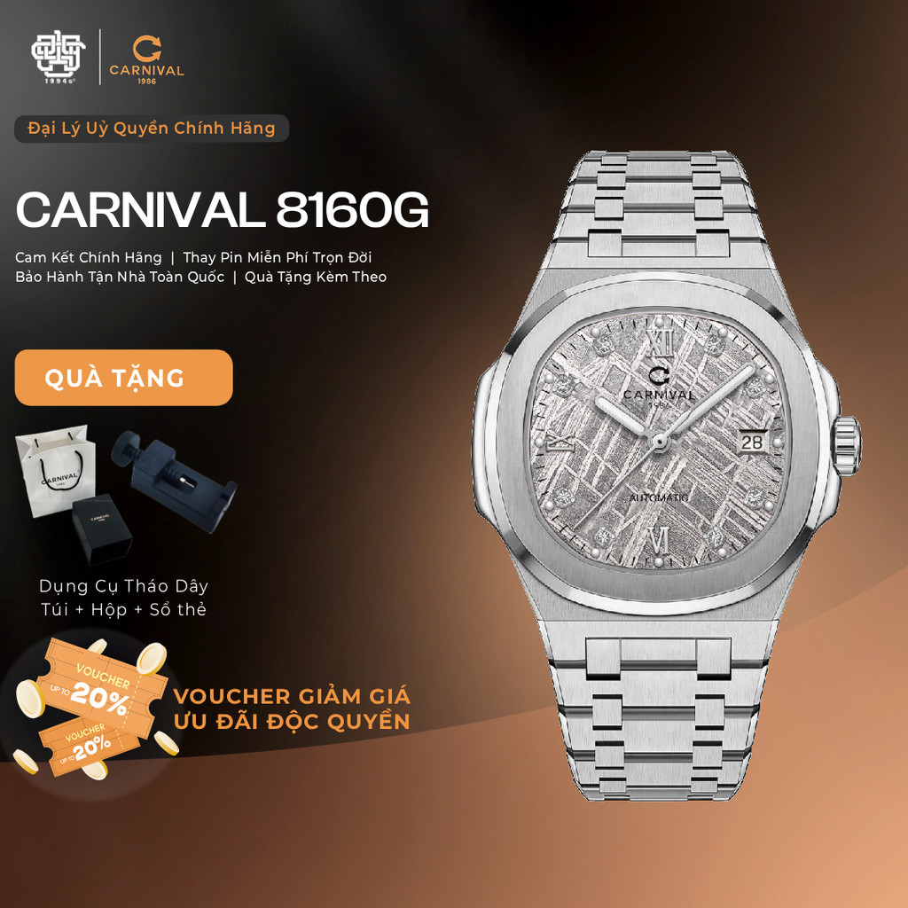 Đồng Hồ Nam Carnival 8160G-VT-TT Automatic Kính Sapphire Hàng Chính Hãng 1994s WATCH