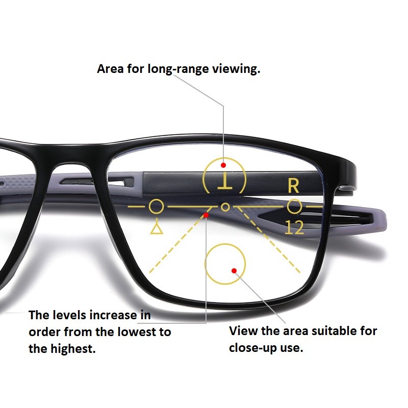 004Automatic zoom progressive multifocal bifocal reading glasses for middle-aged and elderly people 