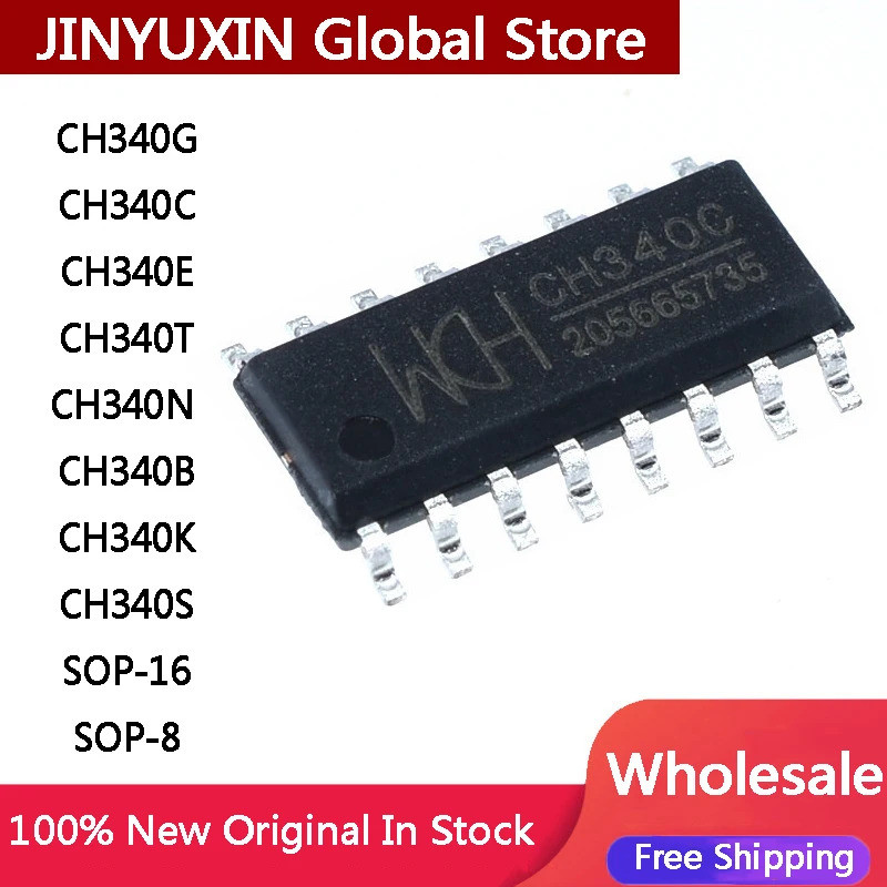 5 Cái CH340G CH340C CH340E CH340T CH340N CH340B CH340K CH340S CH340 SOP-16 SOP-8 IC Chip USB sang Se