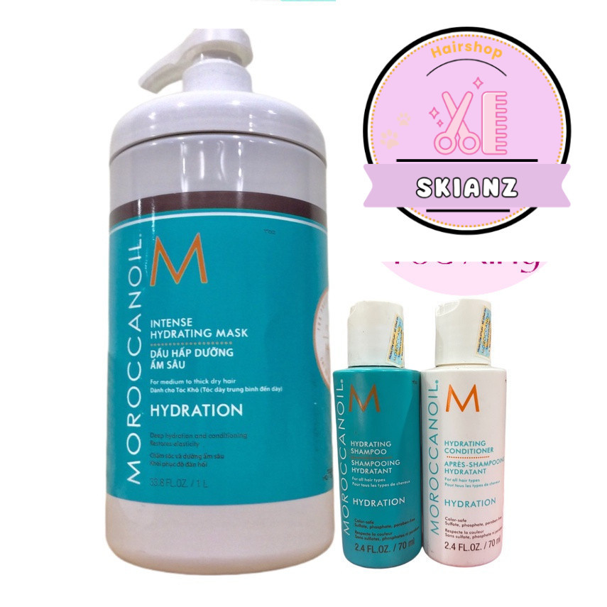 Hấp ( ủ ) dưỡng ẩm sâu Intense Hydrating Mask Moroccanoil 1000ml (tặng kèm gội xả Moroccanoil dưỡng 