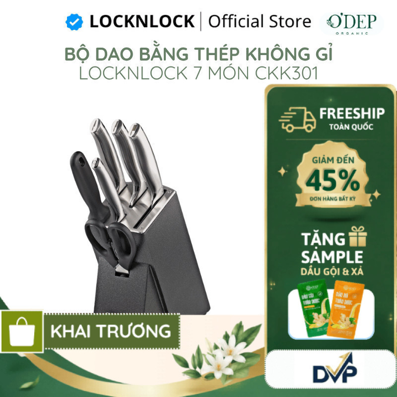 Bộ dao 7 món LocknLock bằng thép không gỉ cao cấp - Đen CKK301 - SHOP DVP
