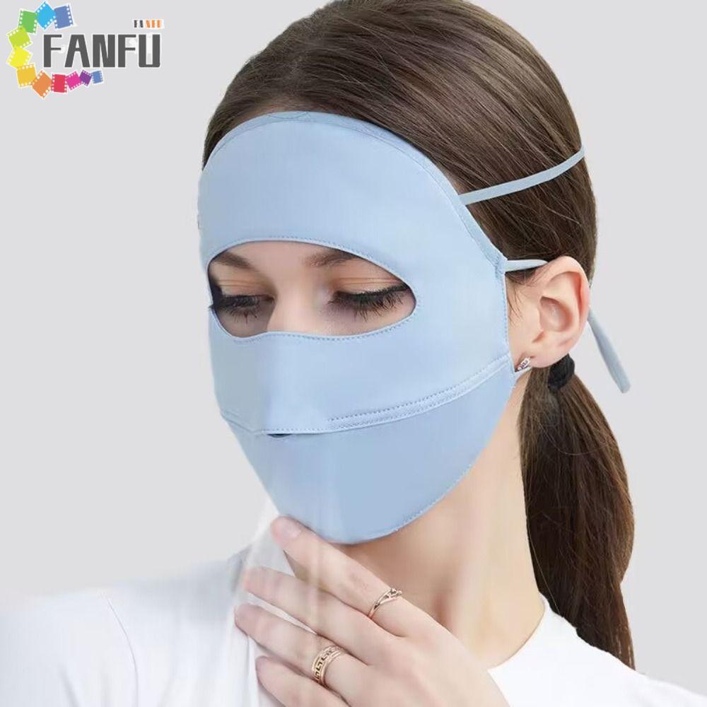 FANFUZOUZU Face Cover, Face Mask Summer Ice Silk Mask, Thin Solid Color Eye Protection Face Scarves 