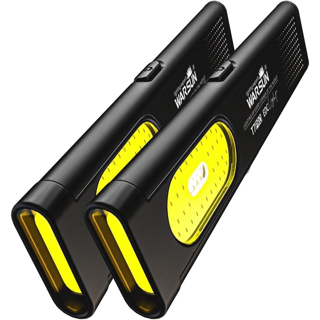 Đèn pin EDC có thể sạc lại WARSUN T7, Đèn pin bỏ túi mỏng có kẹp & đế từ tính, Đèn LED di động để ma