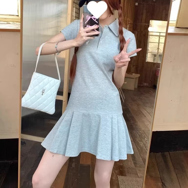 GKBA Spot Goods RL Raff Golf Skirt Embroidered Slimming Waist Dress Casual Sporty Versatile Basic Sh