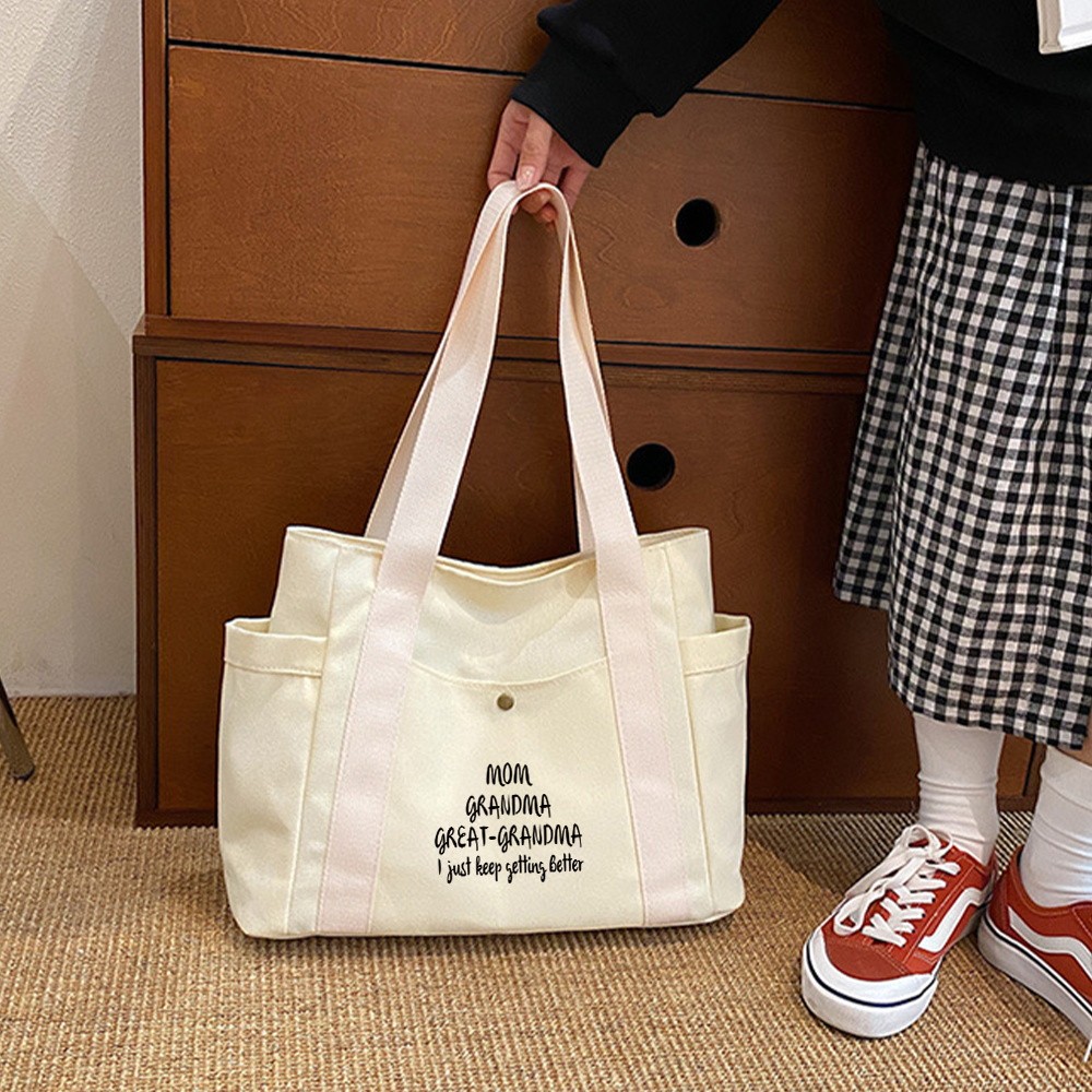 Canvas bag Large capacity Canvas Tote Bag Multi Pocket Large Size Tote Casual Shoulder zip Bag Hot S