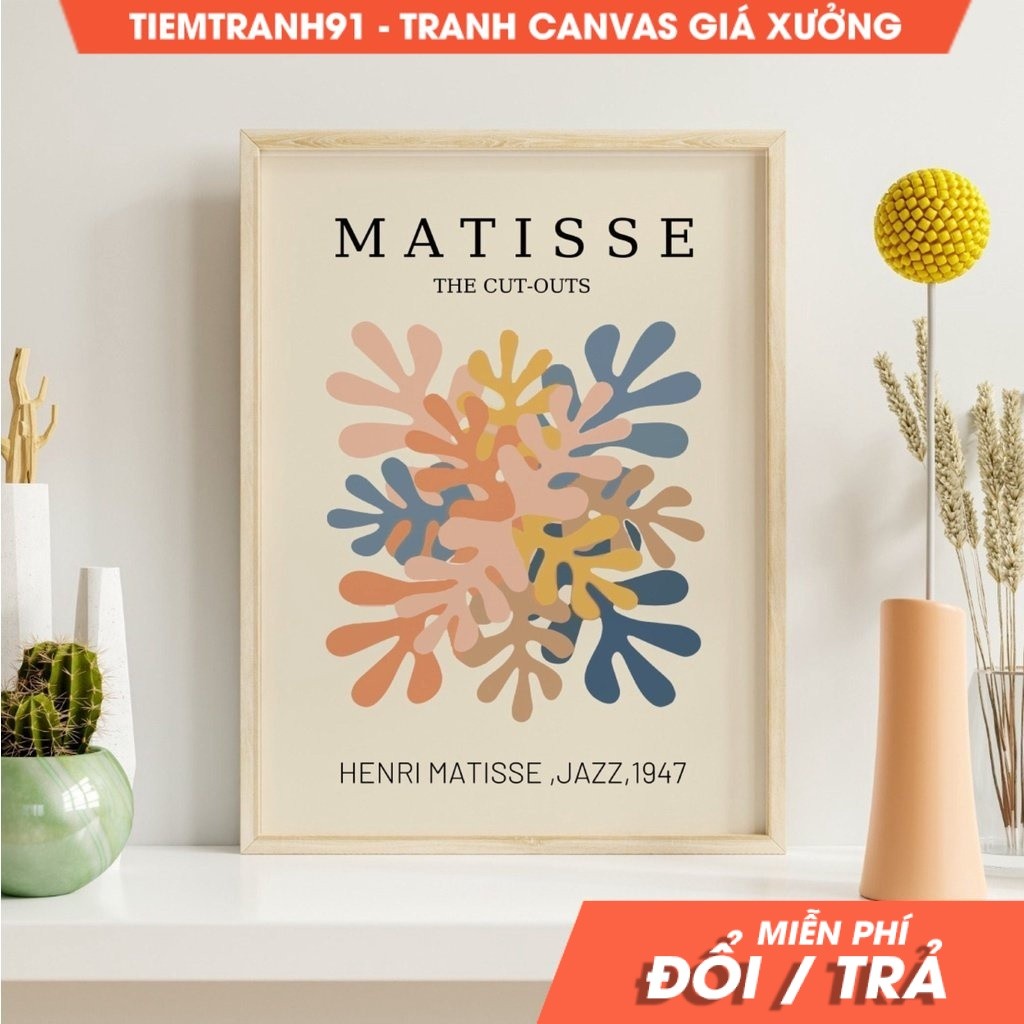 Tranh treo tường Gallery Wall, Exhibition Gallery Wall, Matisse, Picasso, Boho, tặng kèm đinh treo t