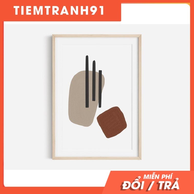 Tranh treo tường | Tranh nghệ thuật trừu tượng - Abstract Shape, Gouache Prints, Boho Wall Art,Decor