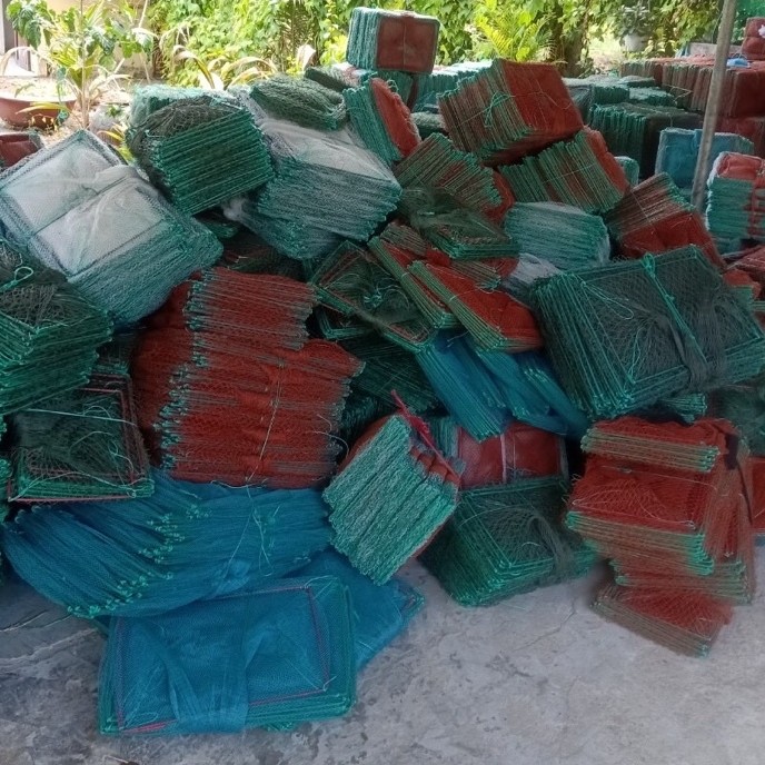 Lú cửa ngục, lú dây bát quái, bắt tôm cá dài 5 met, lú 18 vành kích cở 30x50cm.