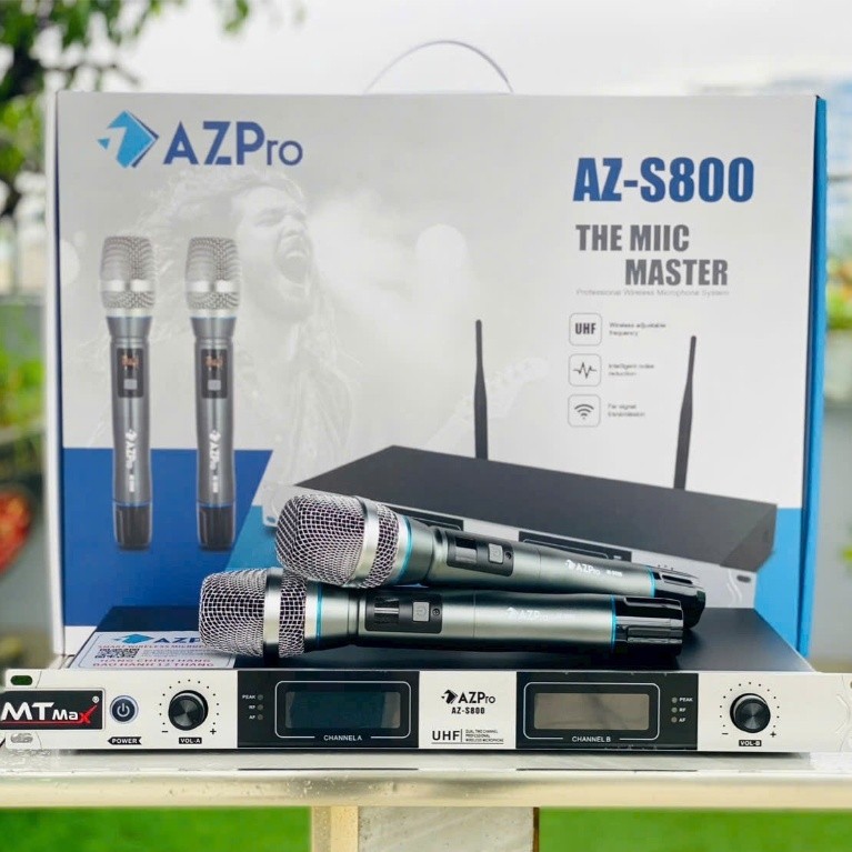 MICRO KHÔNG DÂY AZPRO AZ-S800 – CHỐNG NHIỄU HIỆU QUẢ, HÚT ÂM NHẠY, CHUYÊN NGHIỆP CHO SÂN KHẤU