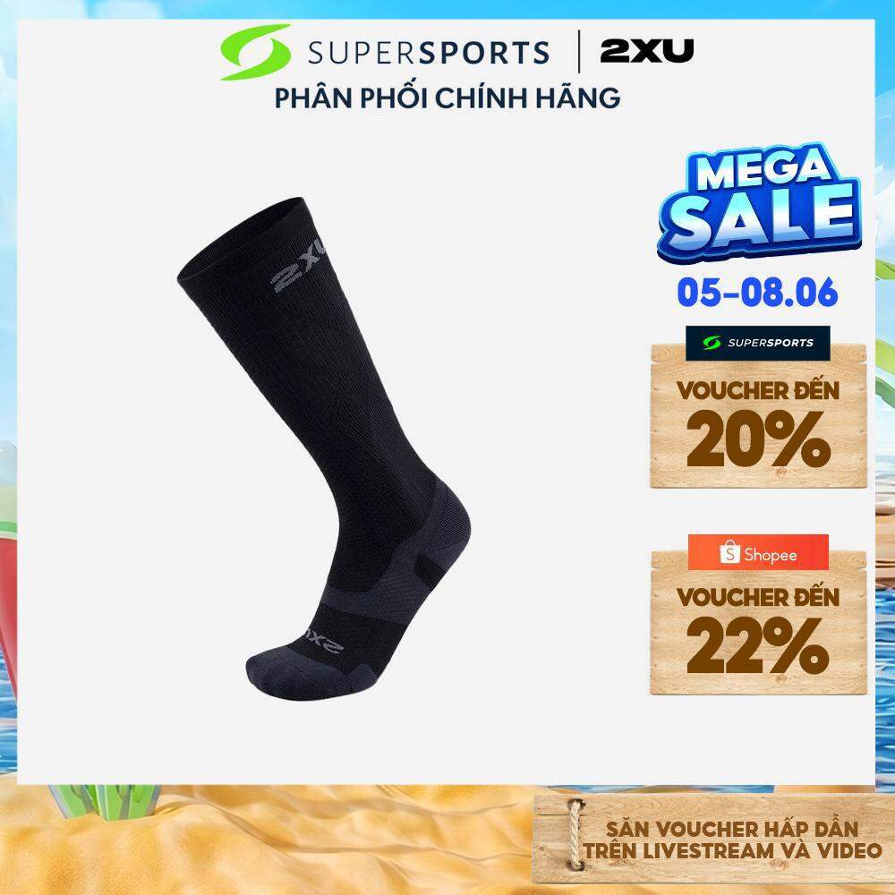Vớ Thể Thao 2Xu Vector Light Cushion OVER CALF - Đen - UA5155e-BLK/TTM