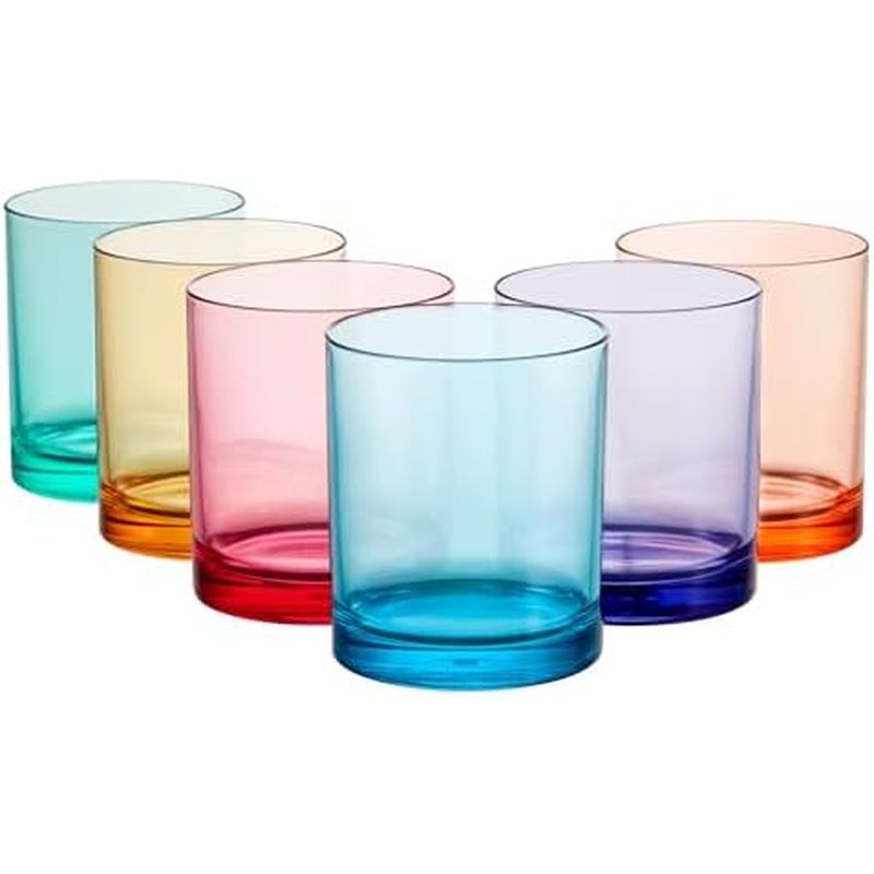 Nước uống màu sắc an toàn của Mỹ | Máy rửa chén 6) Rocks Top-Rack of Cups (Set Tumblers, Acrylic Mad