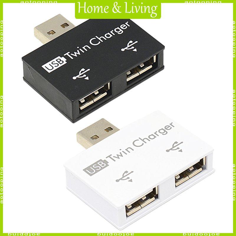 AOTO USB Hub Adapter Chuyển Đổi Nam Sang Đôi Sạc Kép 2 Cổng Cho PC Phụ Kiện Máy Tính USB 2 0 Bộ Chia